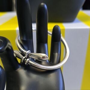 Sterling Silver Nail Head Bangle Bracelet - Sleek Modern Design #0471